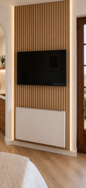 Tabla de planchar con plancha, wifi y ropa de cama 