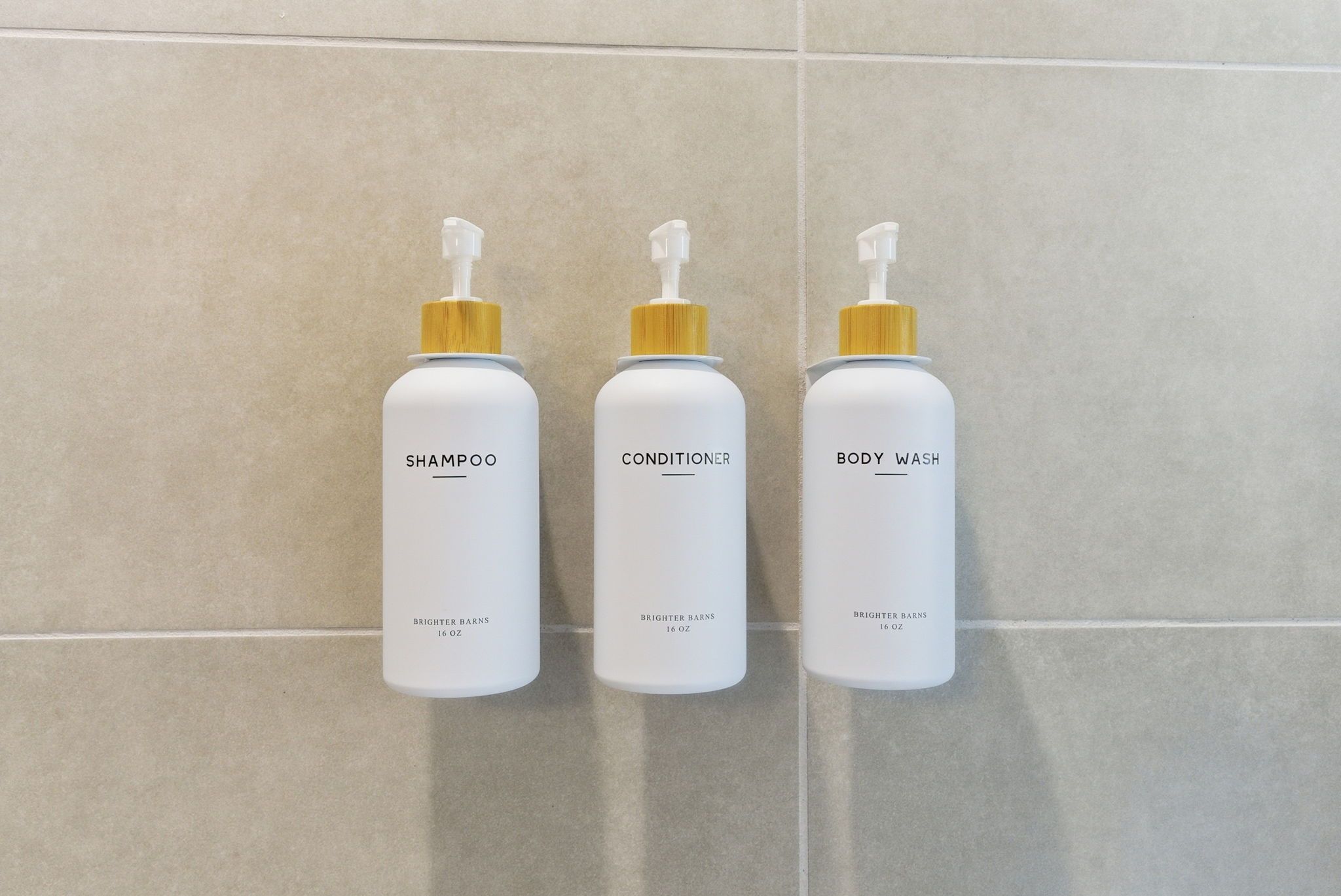 Shampoo, conditioner and body soap for guest use