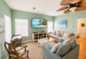 House, 3 Bedrooms, Patio | Living area - 2602 Rookery 1 2 A Shiny Penny - Beach hot tub Pool (Gulf Shores)