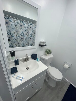 Serviettes fournies, savon, papier toilette