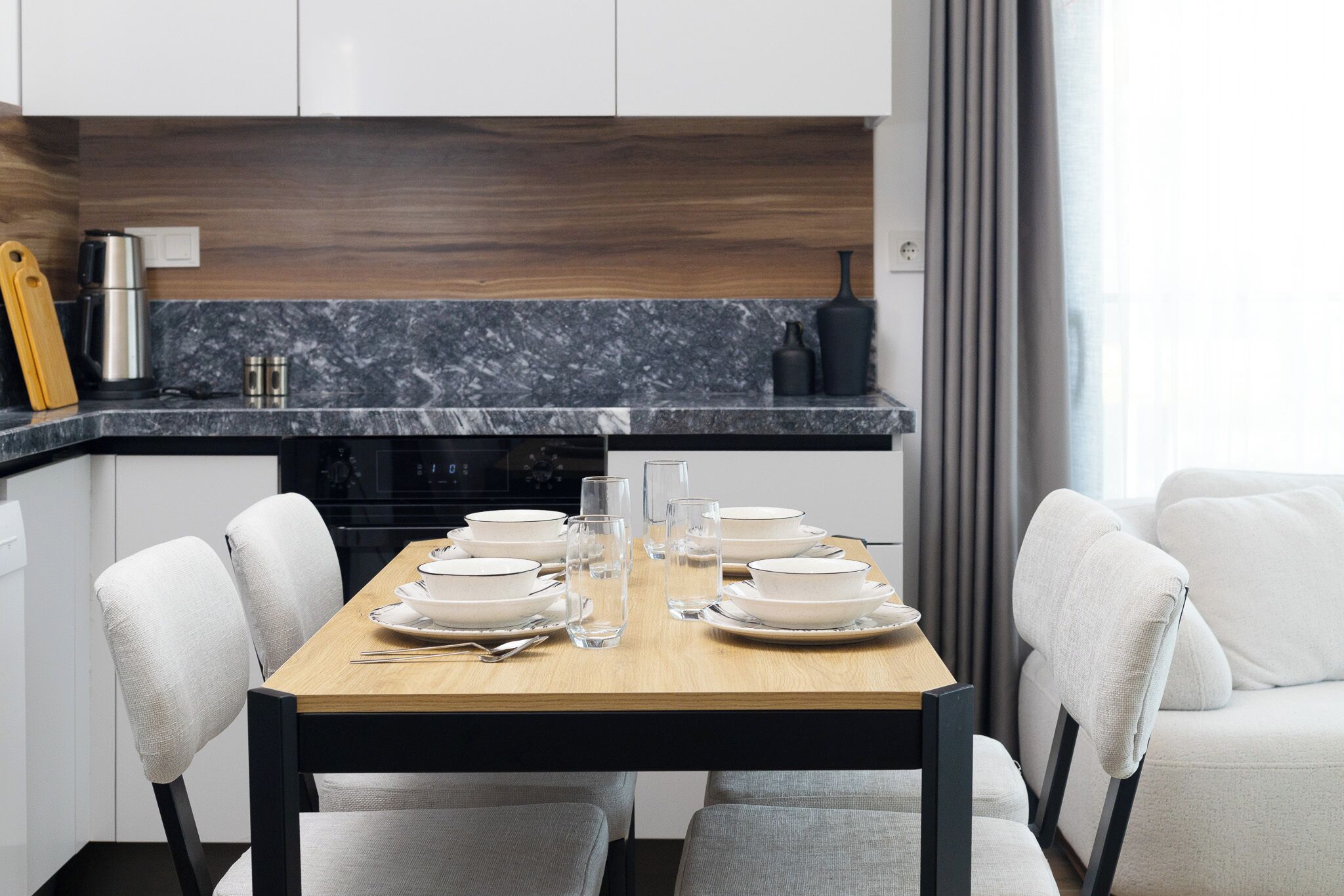Premium Condo, Non Smoking, Balcony | Private kitchen | Full-sized fridge, oven, stovetop, dishwasher