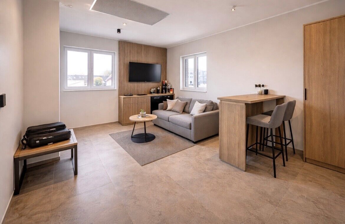 Deluxe-studio, keittiö | Oleskelualue