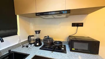 Family Apartment, Balcony, City View | Private kitchen