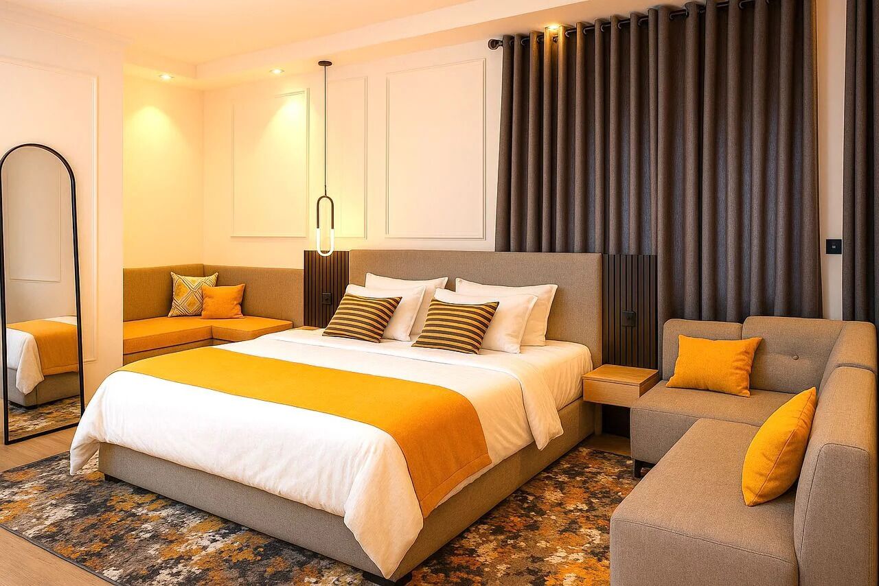 Family Apartment, Balcony, City View | In-room safe, desk, laptop workspace, blackout drapes