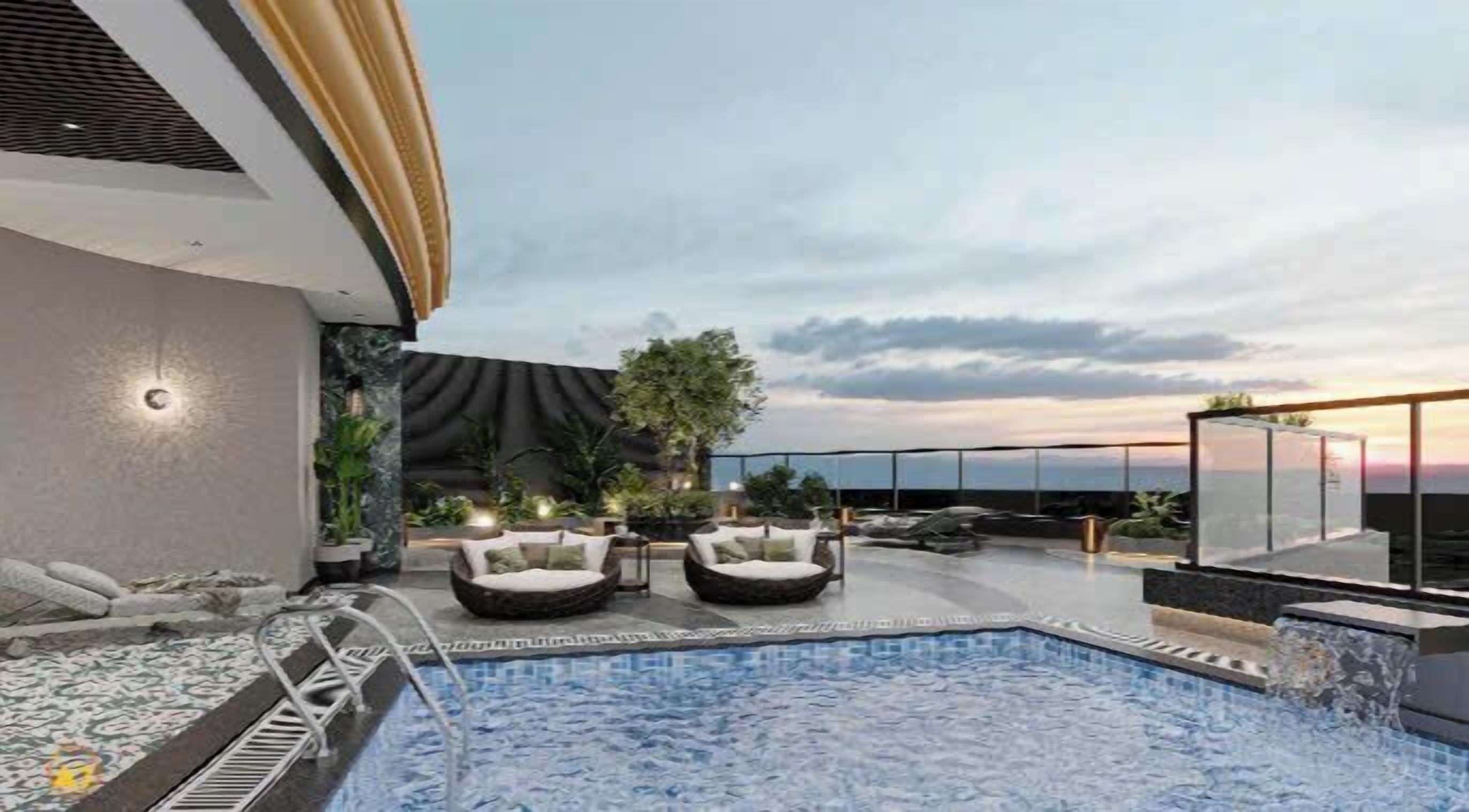 Una piscina al aire libre