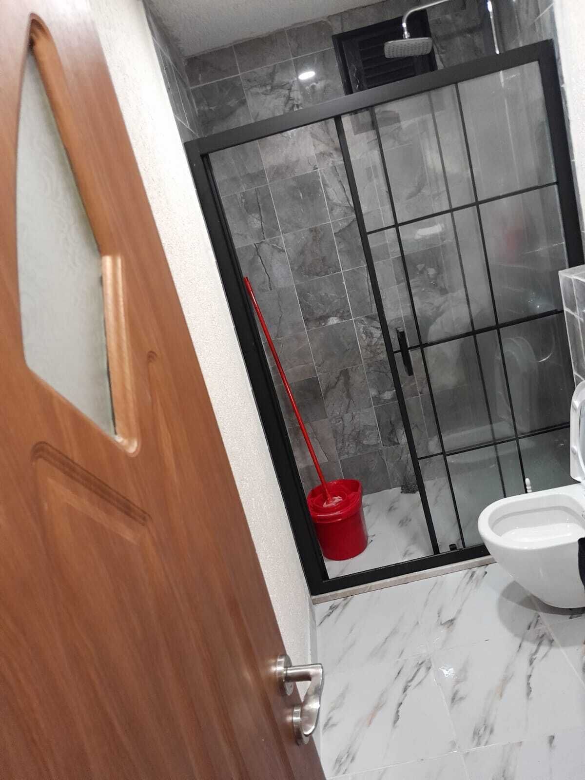 Family Apartment, Garden View | Bathroom | Shower, hair dryer, towels, soap