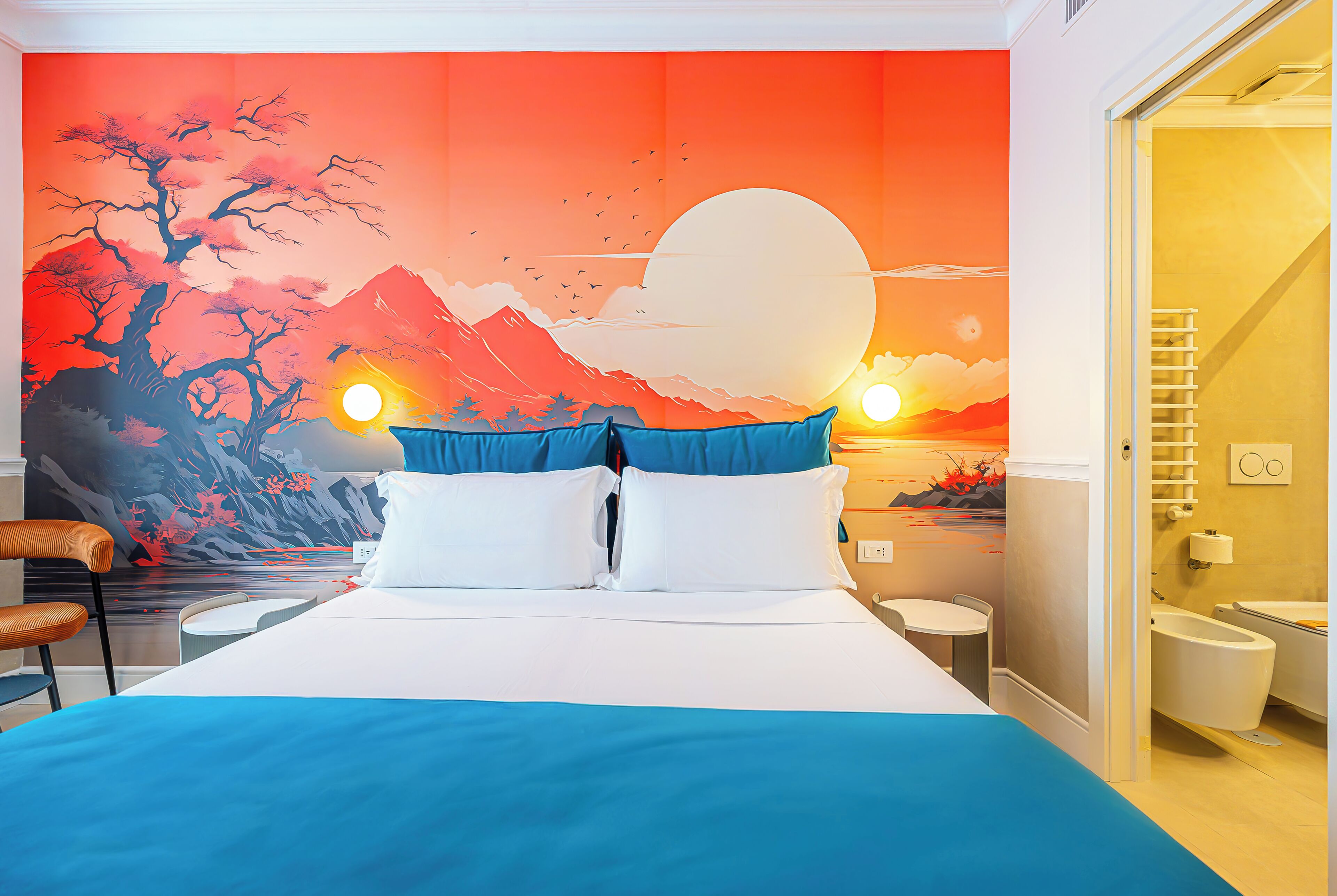 Quarto casal luxo | Cofres nos quartos, escrivaninha, espaço de trabalho para notebook