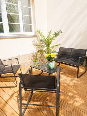 Terrace/patio - Old town jewel with terrace & parking space /2 king-size beds (Wernigerode)