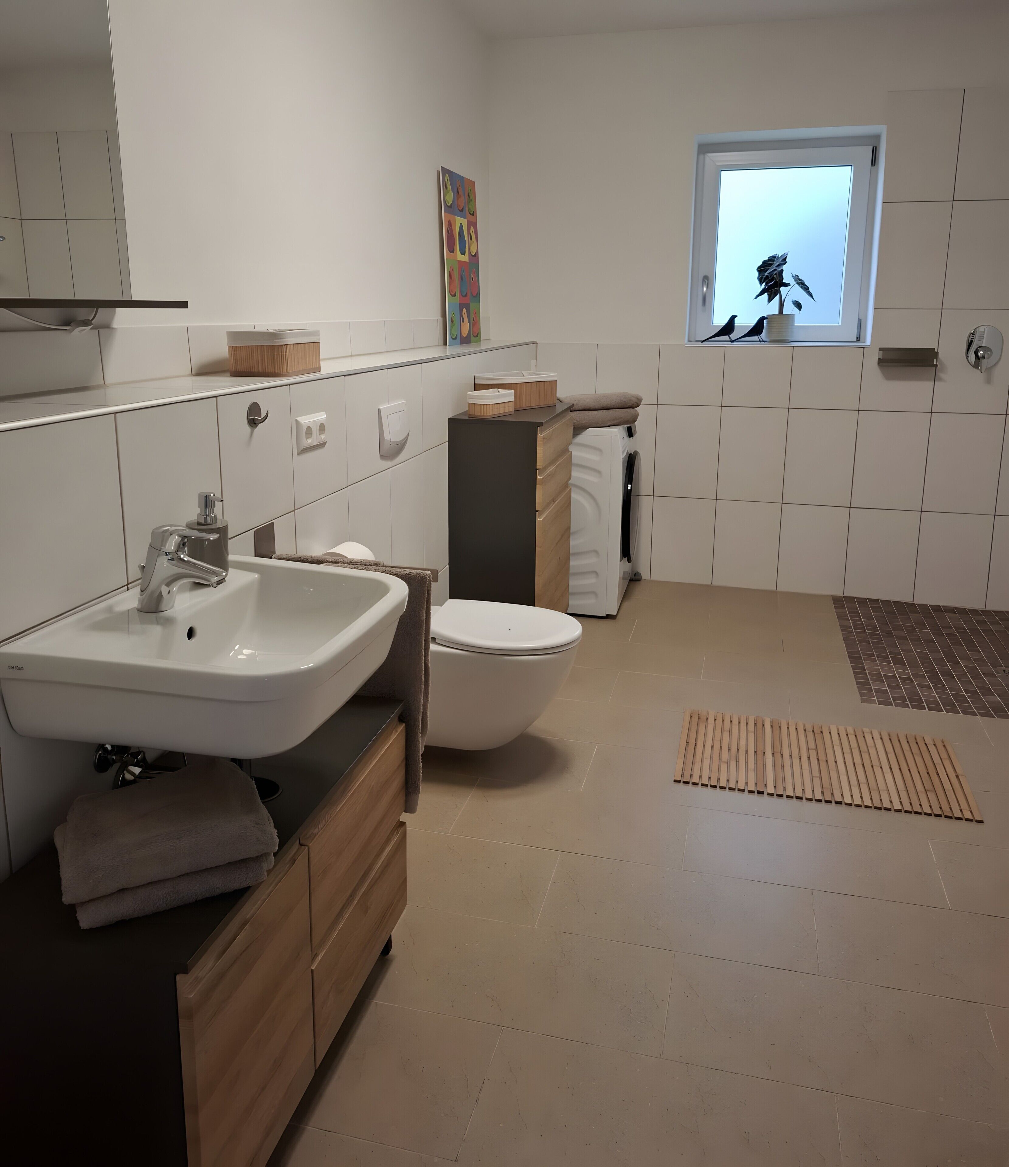 Dusche, Haartrockner, Handtücher