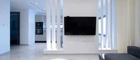Deluxe-Apartment, Stadtblick | Wohnbereich