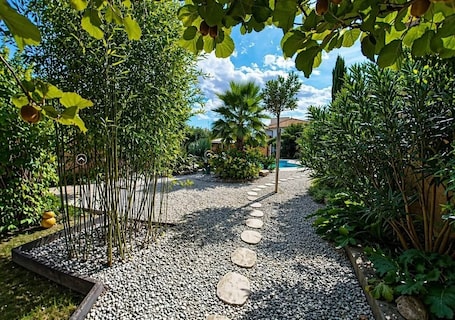 Property grounds. Comfortable studio with private terrace and pool access