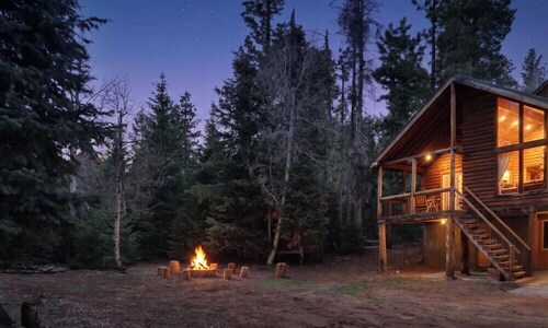 Rustic Mountain Log Cabin | Fire Pit