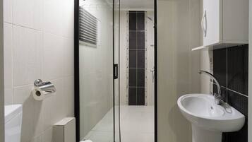 Classic Double Room, City View | Bathroom | Shower, hair dryer, slippers, towels