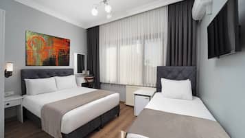 Classic Double or Twin Room, City View | In-room safe, desk, laptop workspace, iron/ironing board