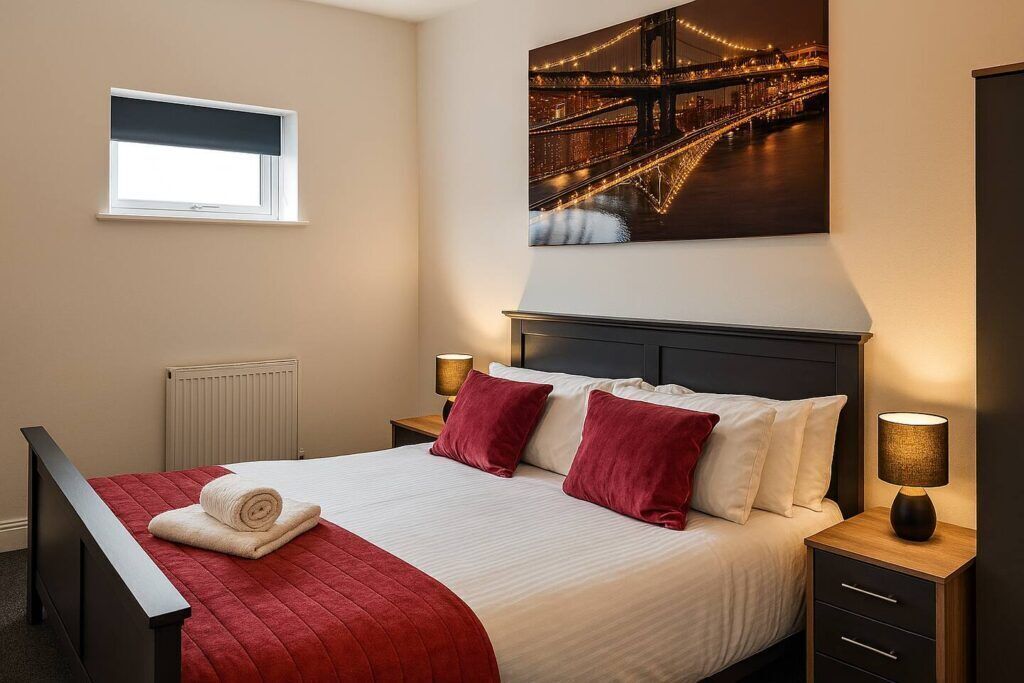 Appartement Élite, vue ville | Bureau, espace de travail pour ordinateur portable
