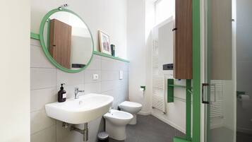 Standard Double Room, Microwave | Bathroom | Shower, free toiletries, hair dryer, towels