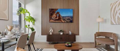 Apartment, 2 Schlafzimmer, Küche, Parkblick | Wohnbereich
