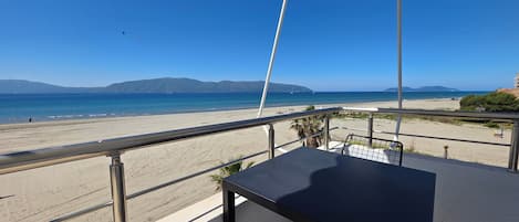 Family Apartment, Balcony, Beach View | Outdoor dining