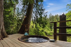 Outdoor spa tub
