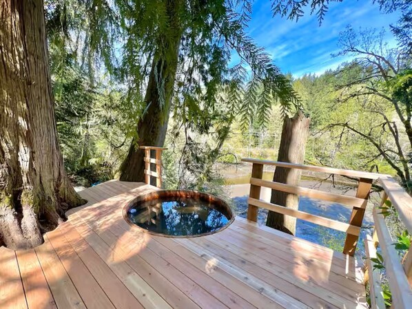 Outdoor spa tub