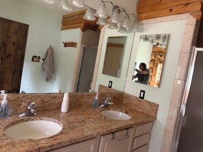 Hair dryer, towels, toilet paper
