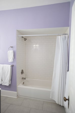 Shower, hair dryer, towels, soap - Two spacious bedrooms in a lovely Victorian house in Lexington, VA with AC (Lexington)