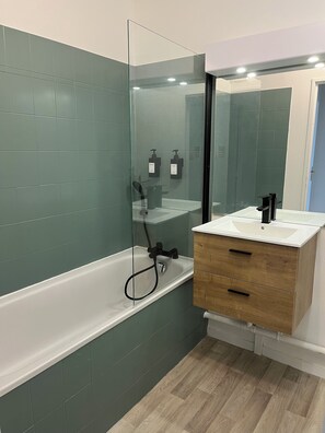 Hair dryer, towels, soap, toilet paper - Vrbo Property (Meyzieu)