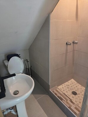 Shower, towels, soap, toilet paper - Spacious 3-bedroom condo with AC in lovely Nassau (Nassau)
