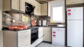 Fridge, oven, stovetop, dishwasher