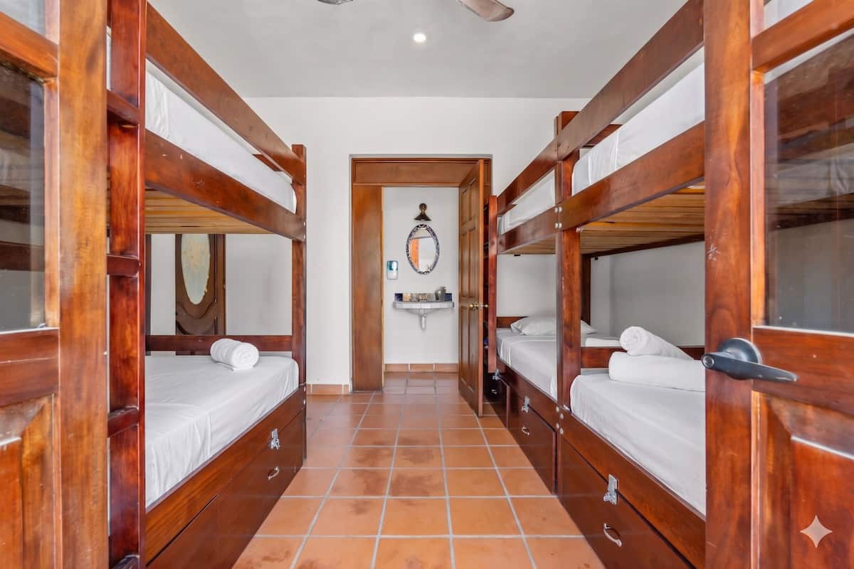 Desk, laptop workspace, free WiFi, bed sheets