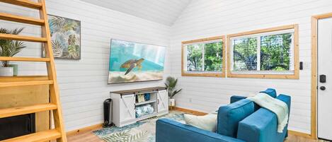 50-inch TV with cable channels