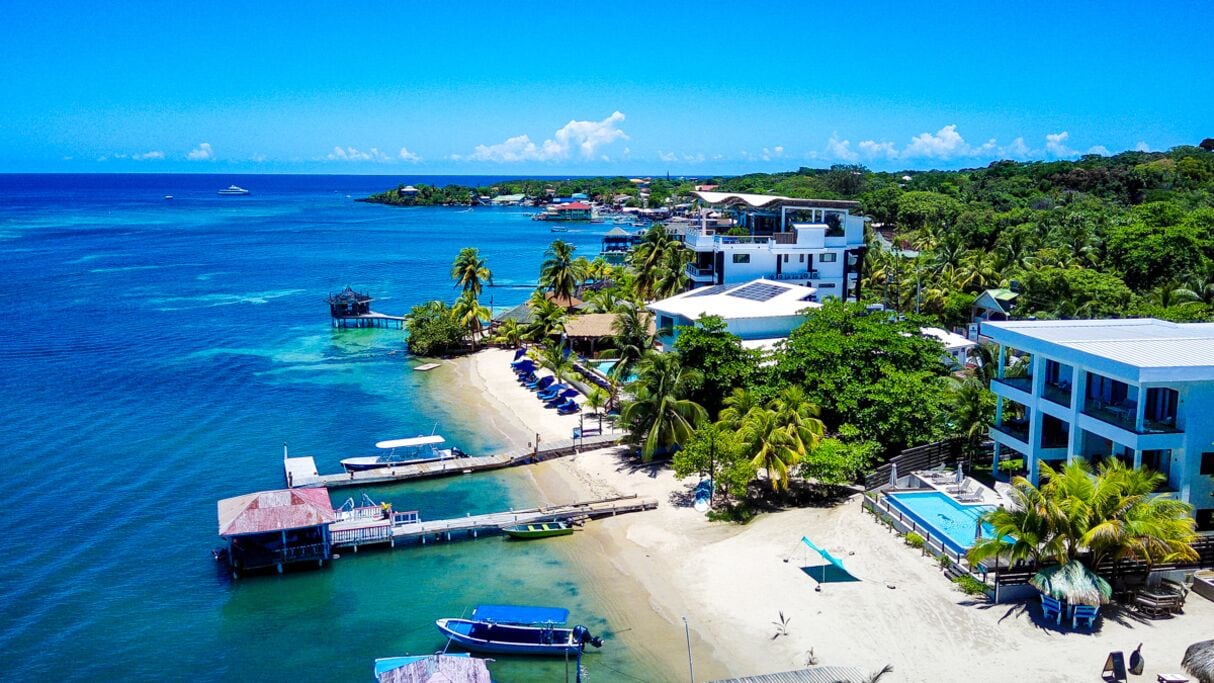 On the beach, white sand, beach bar