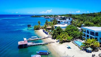 On the beach, white sand, beach bar
