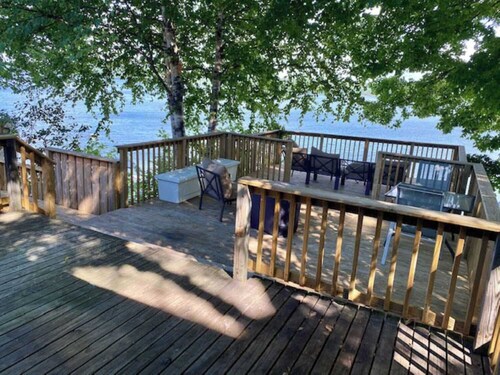 Superior Pontoon Place overlooking Munising Bay