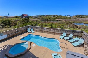 Pool - 6 Bdrm, Ocean and Sound Views, Game Room, Theater, DOGS OK, Elevator, Pool, Kiddie Pool, Hot Tub (Hatteras)