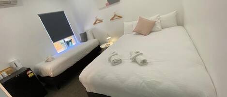 Desk, laptop workspace, iron/ironing board, free WiFi