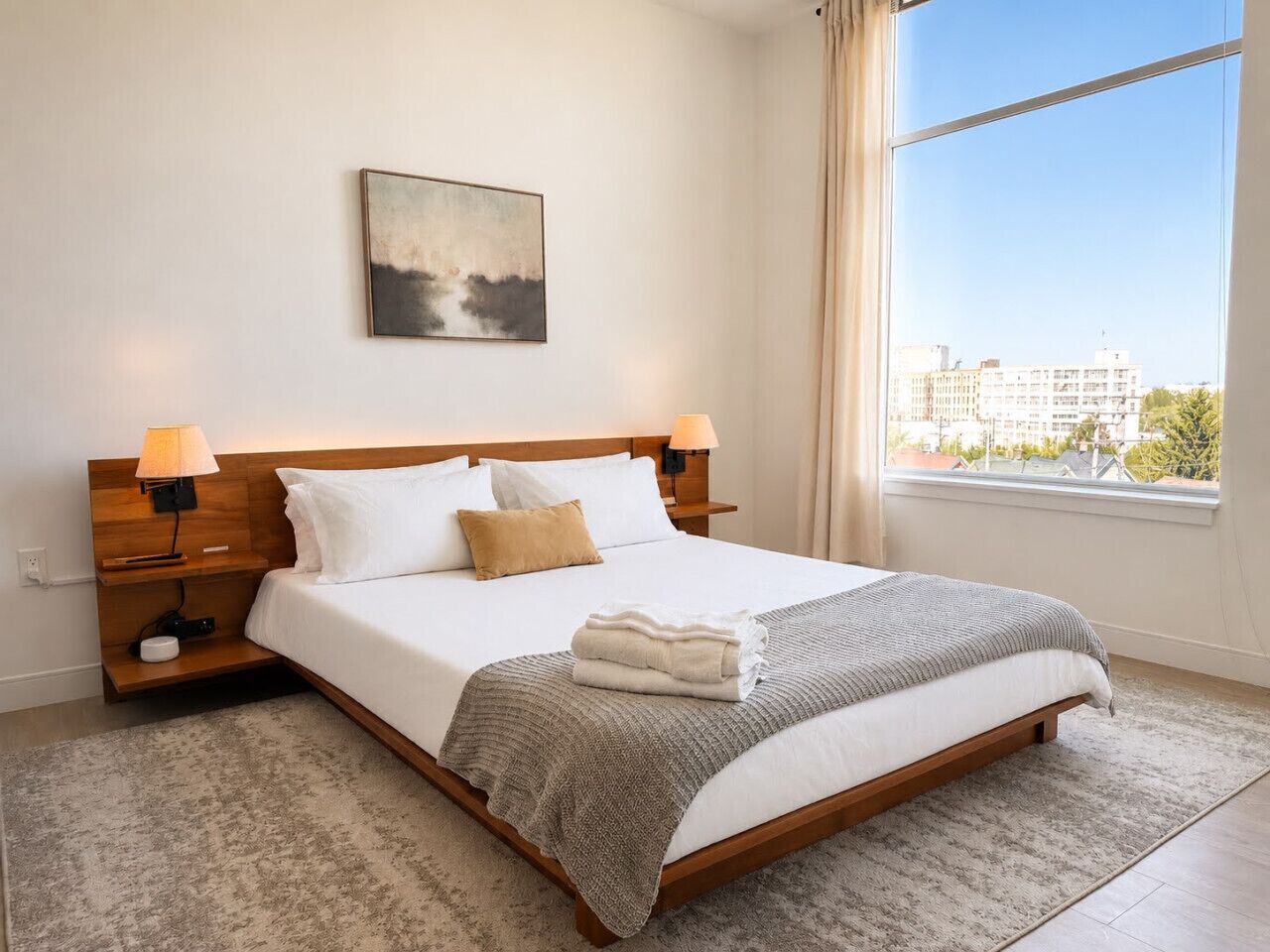Desk, iron/ironing board, WiFi, bed sheets