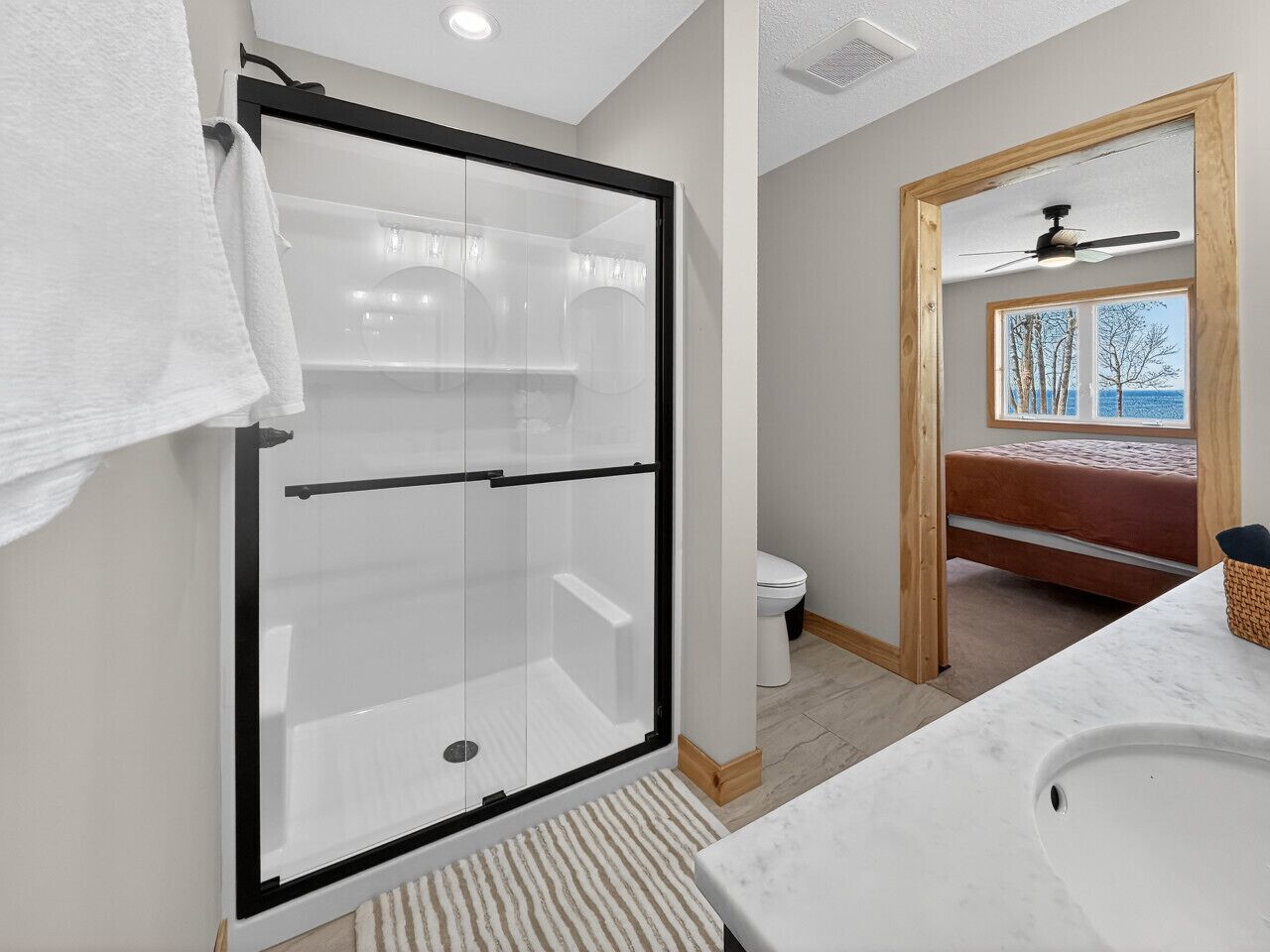Hair dryer, towels