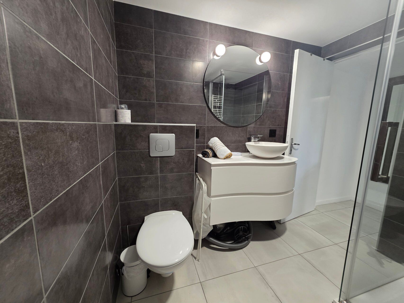 Shower, hair dryer