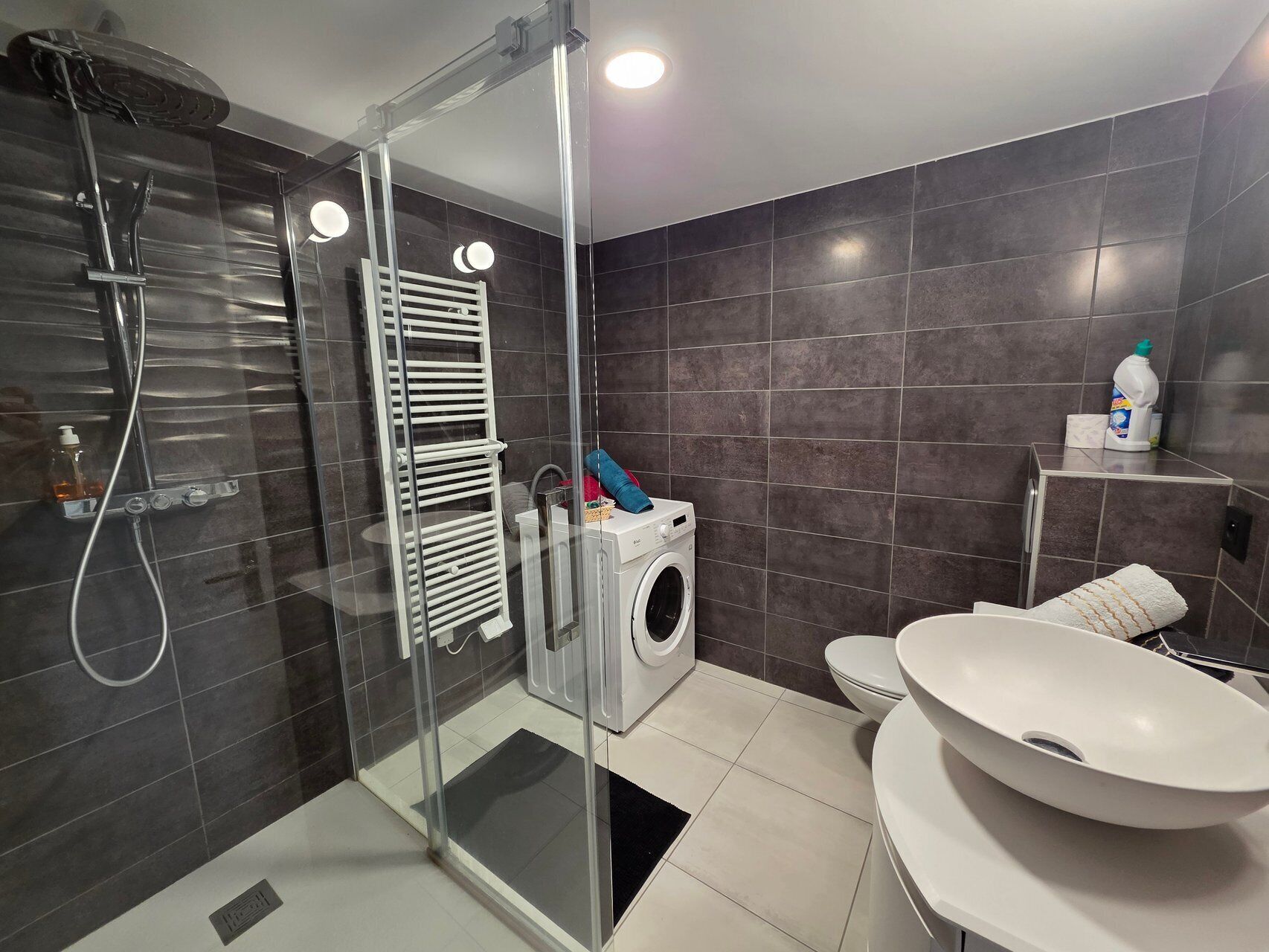 Shower, hair dryer