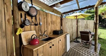 Luxury Hillside Glamping with Outdoor Kitchen near Waiheke Island, New Zealand