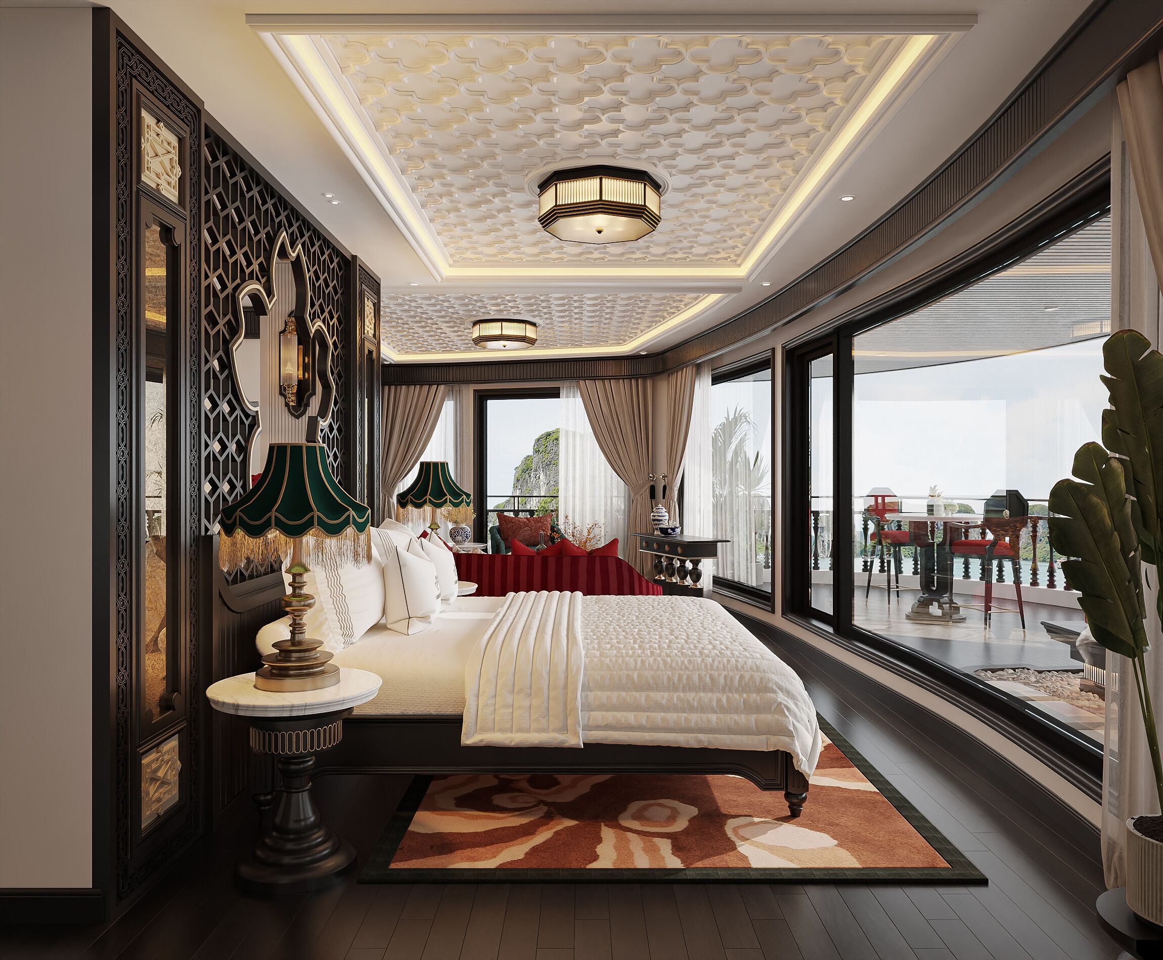 Phòng Suite Presidential, quang cảnh biển | Minibar, bàn, truy cập Internet không dây miễn phí, bộ trải giường 