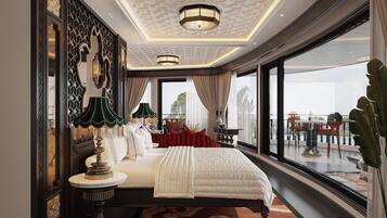 Phòng Suite Presidential, quang cảnh biển | Minibar, bàn, truy cập Internet không dây miễn phí, bộ trải giường