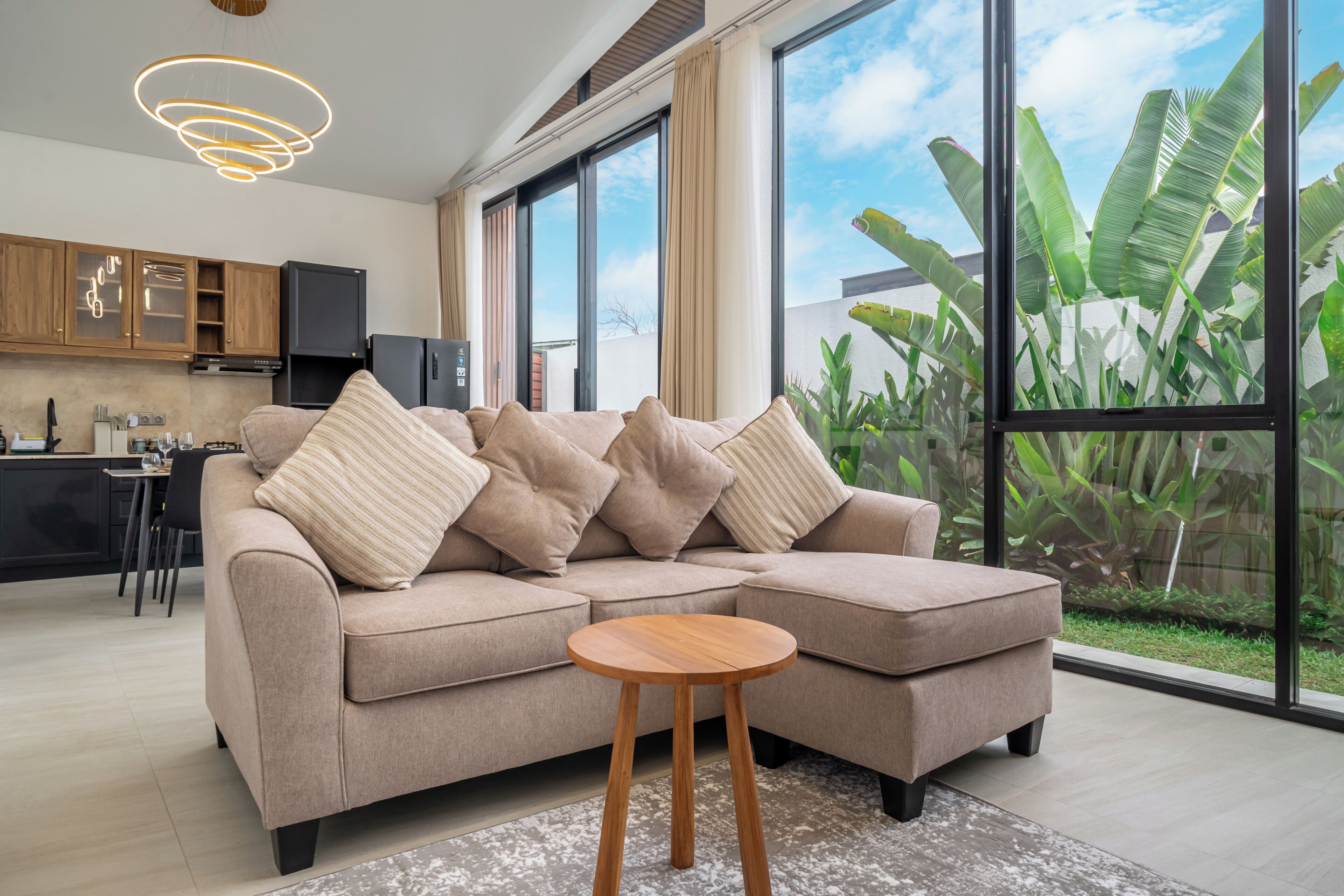 Exclusive Villa, 2 Bedrooms, Sauna, Garden View | Living area | 50-inch Smart TV with digital channels