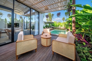 Signature Villa, 3 Bedrooms, Kitchen, Pool View | Terrace/patio