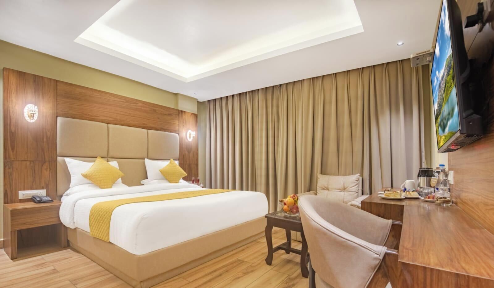 ห้องดีลักซ์ดับเบิล | โต๊ะทำงาน, พื้นที่ทำงานแบบใช้แล็ปท็อป, Wi-Fi ฟรี