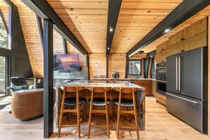 Fridge, microwave, oven, stovetop - Mountain Modern by Tahoe Getaways - Remodeled 3BR w/ Bonus Room & Lake Views! (Tahoe City)