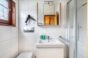 Shower, hair dryer