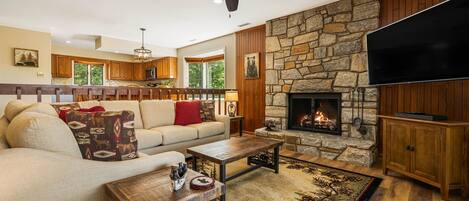TV, fireplace, DVD player