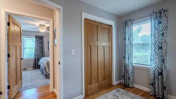 Desk, iron/ironing board, travel crib, free WiFi